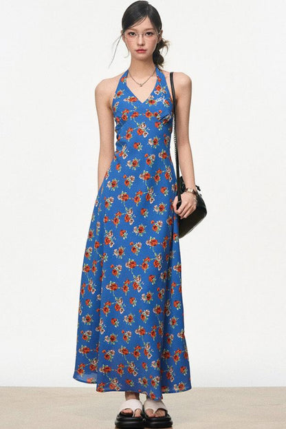 Halter Floral Slim Fit Dress Set-Up