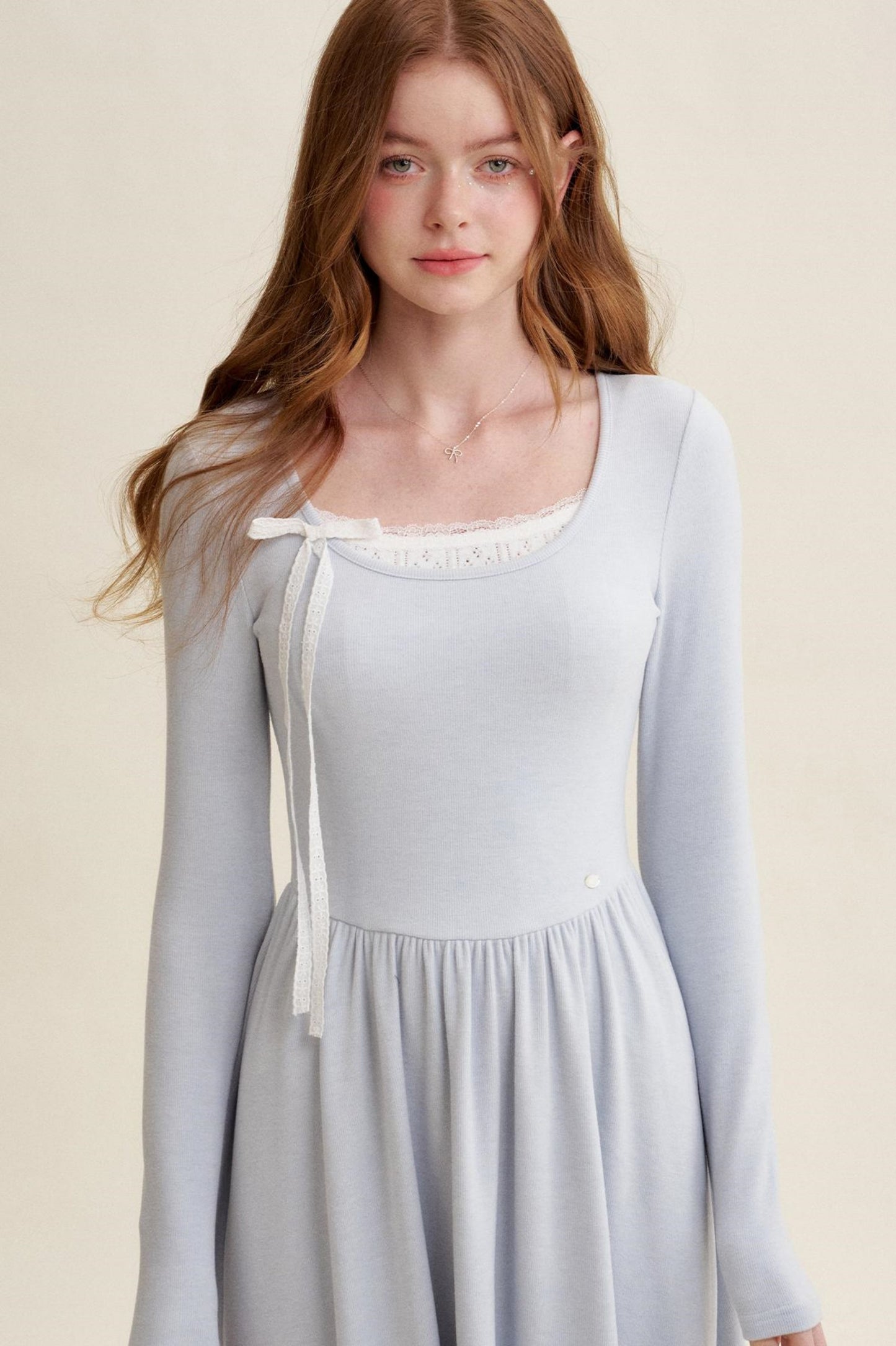 Chic Hollow Lace Flare Dress