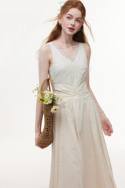 Breezy Cut-Out Embroidered Dress