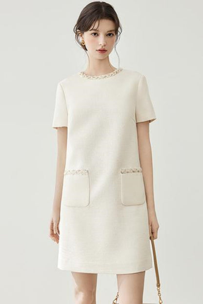 Gold Breeze Short-Sleeve Dress