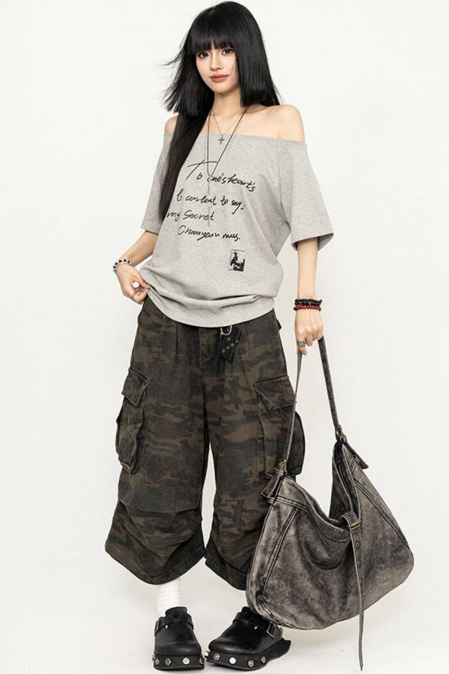 Y2K Off-Shoulder T-Shirt