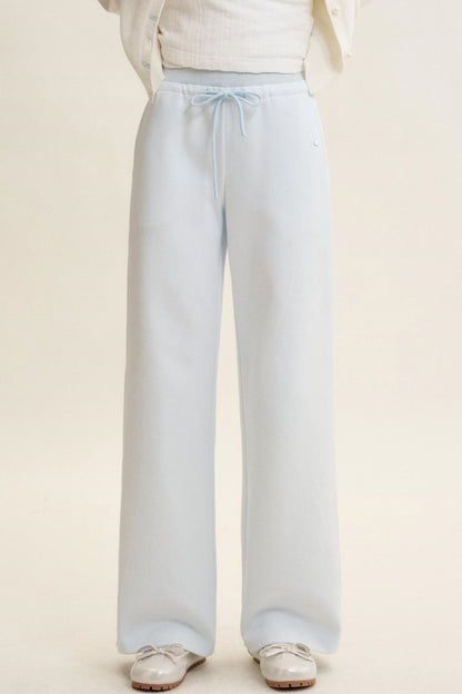 High-Waisted Macaron Cotton Blend Pants