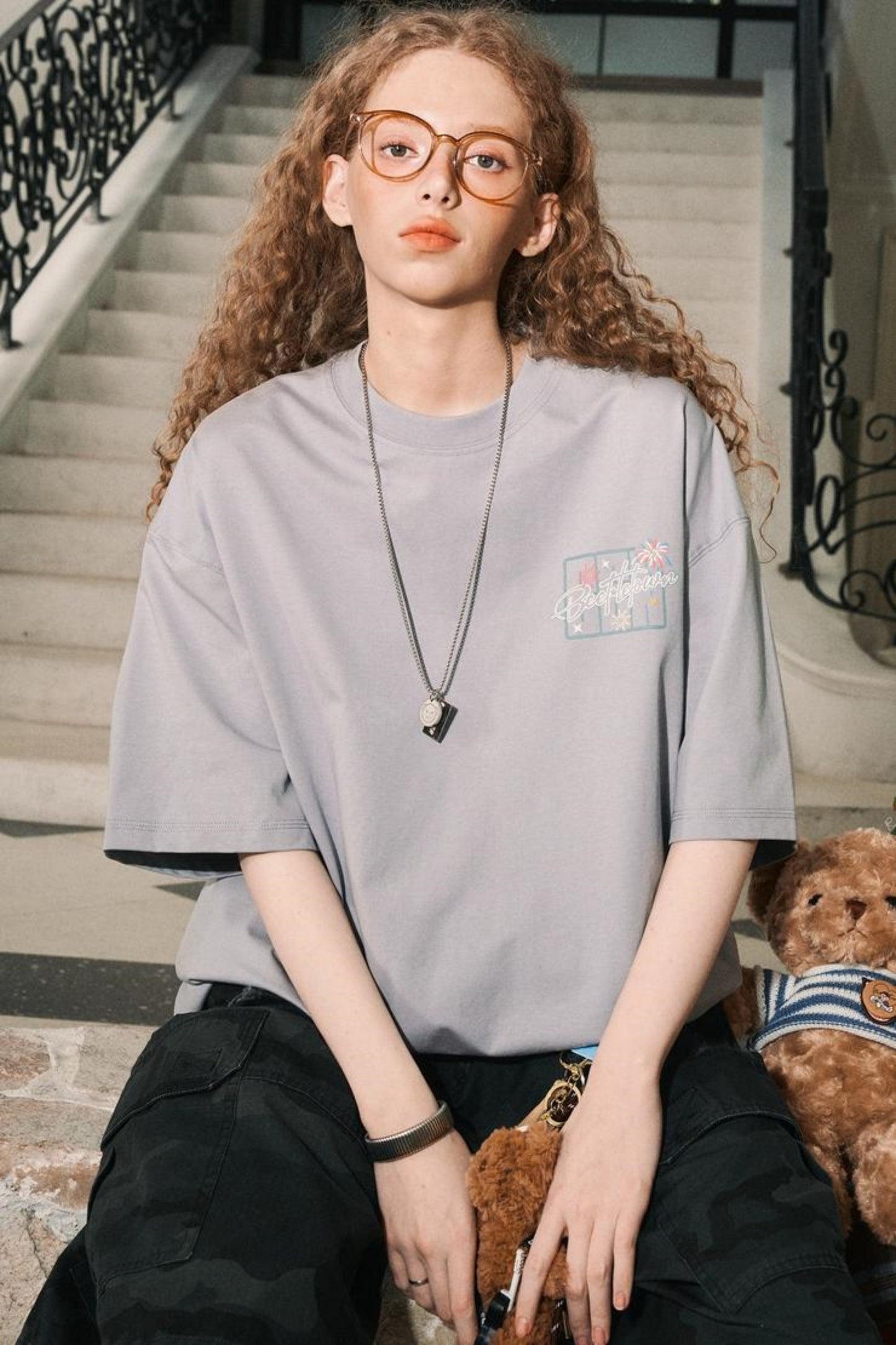 Firework Print Slim Fit T-Shirt