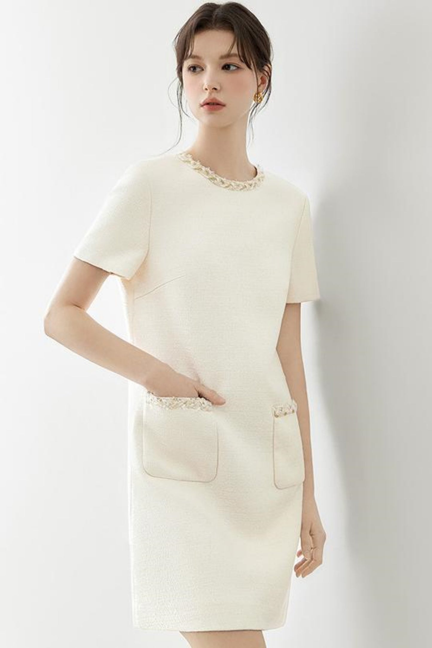 Gold Breeze Short-Sleeve Dress