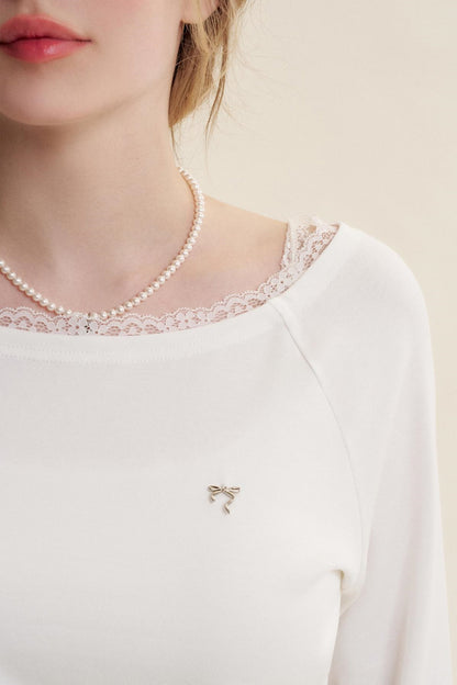 Lace Patchwork Raglan Tee