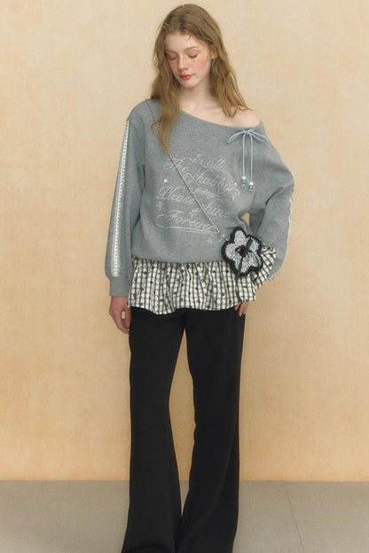 Slouchy One-Shoulder Sweater