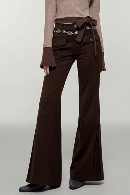 Retro Brown Flare Pants