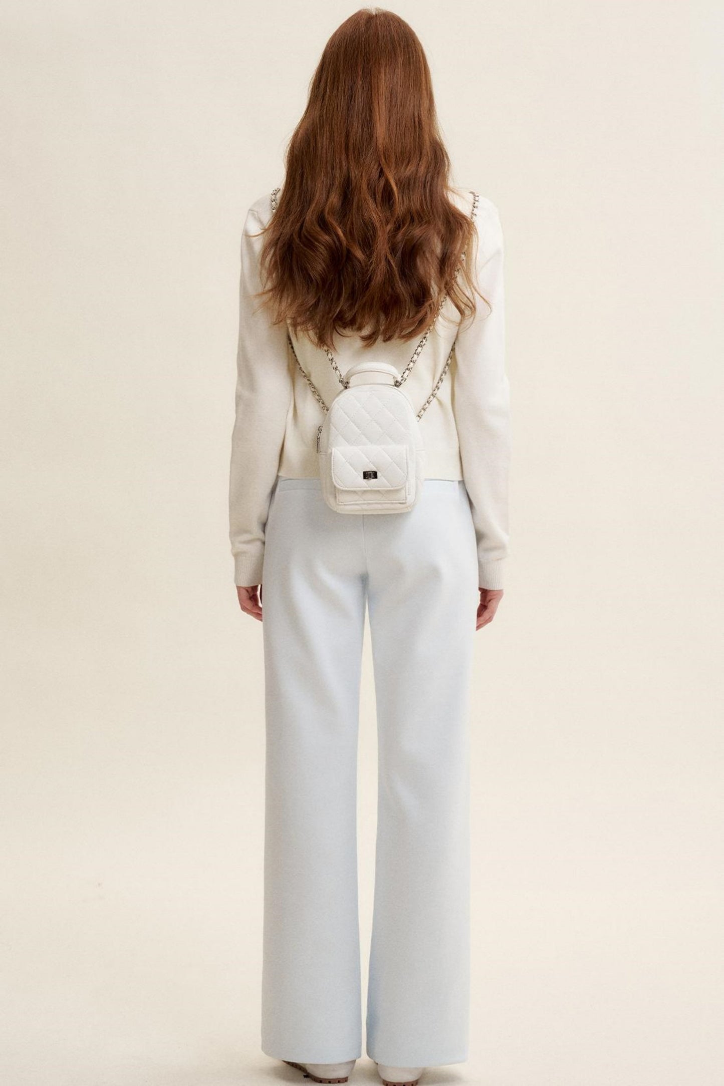 High-Waisted Macaron Cotton Blend Pants