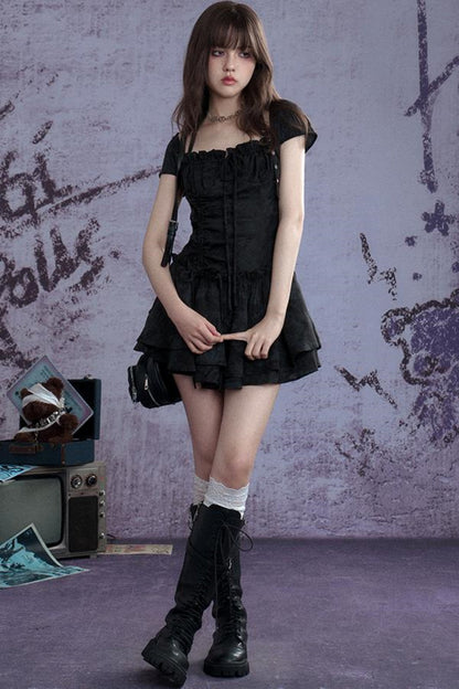 Coolred Peplum Drawstring Dress