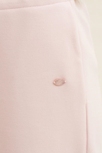 High-Waisted Macaron Cotton Blend Pants