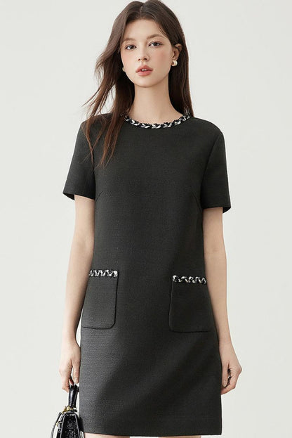 Gold Breeze Short-Sleeve Dress