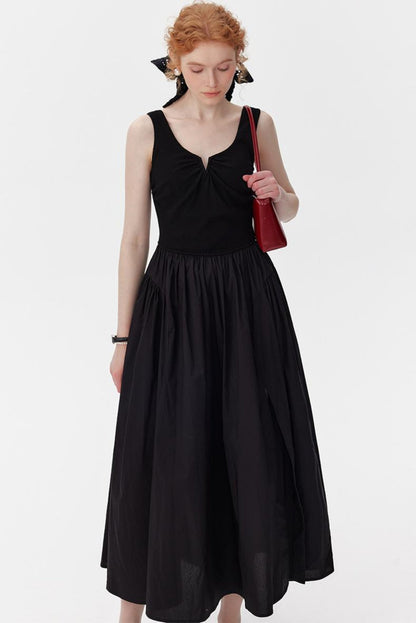 Black Drawstring Tank Dress