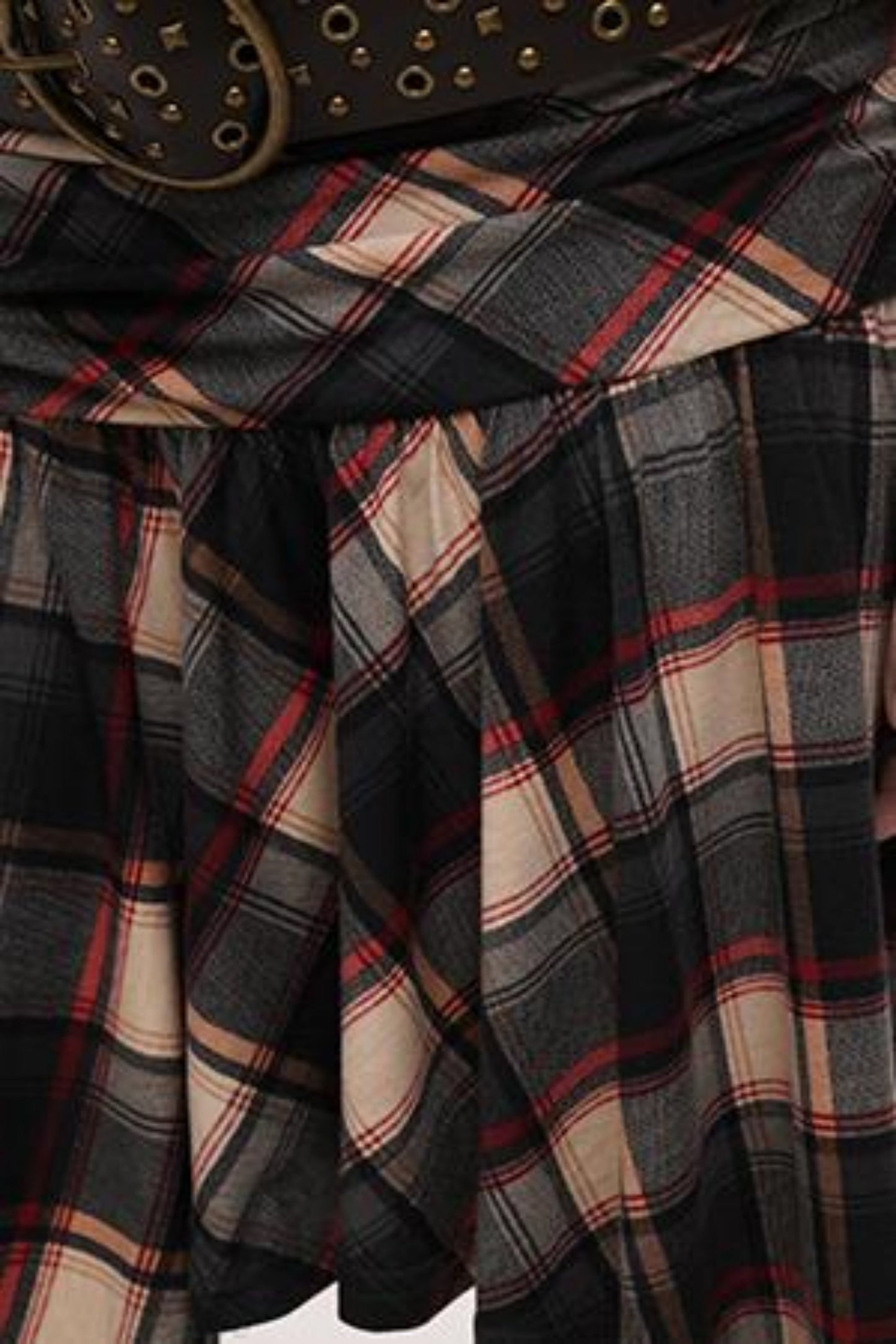 Slanted Plaid Dress
