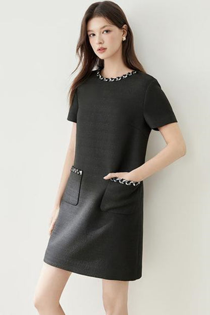 Gold Breeze Short-Sleeve Dress