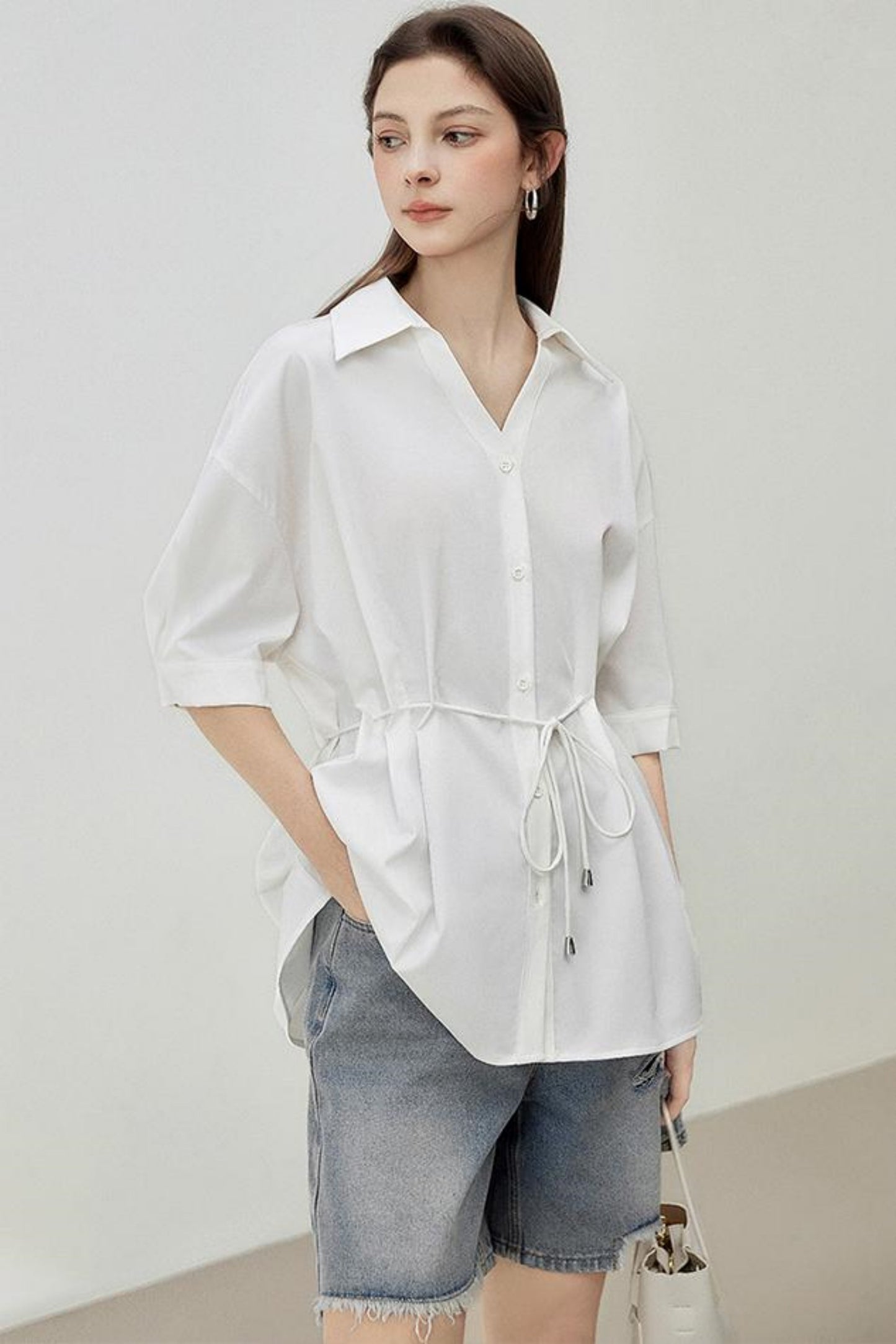 Relaxed Fit Mid-Sleeve Shirt