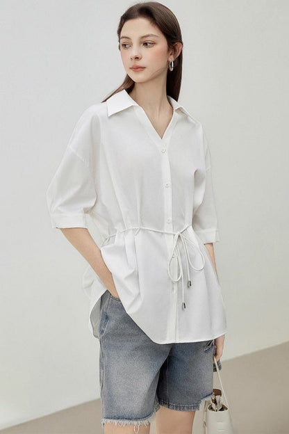 Relaxed Fit Mid-Sleeve Shirt