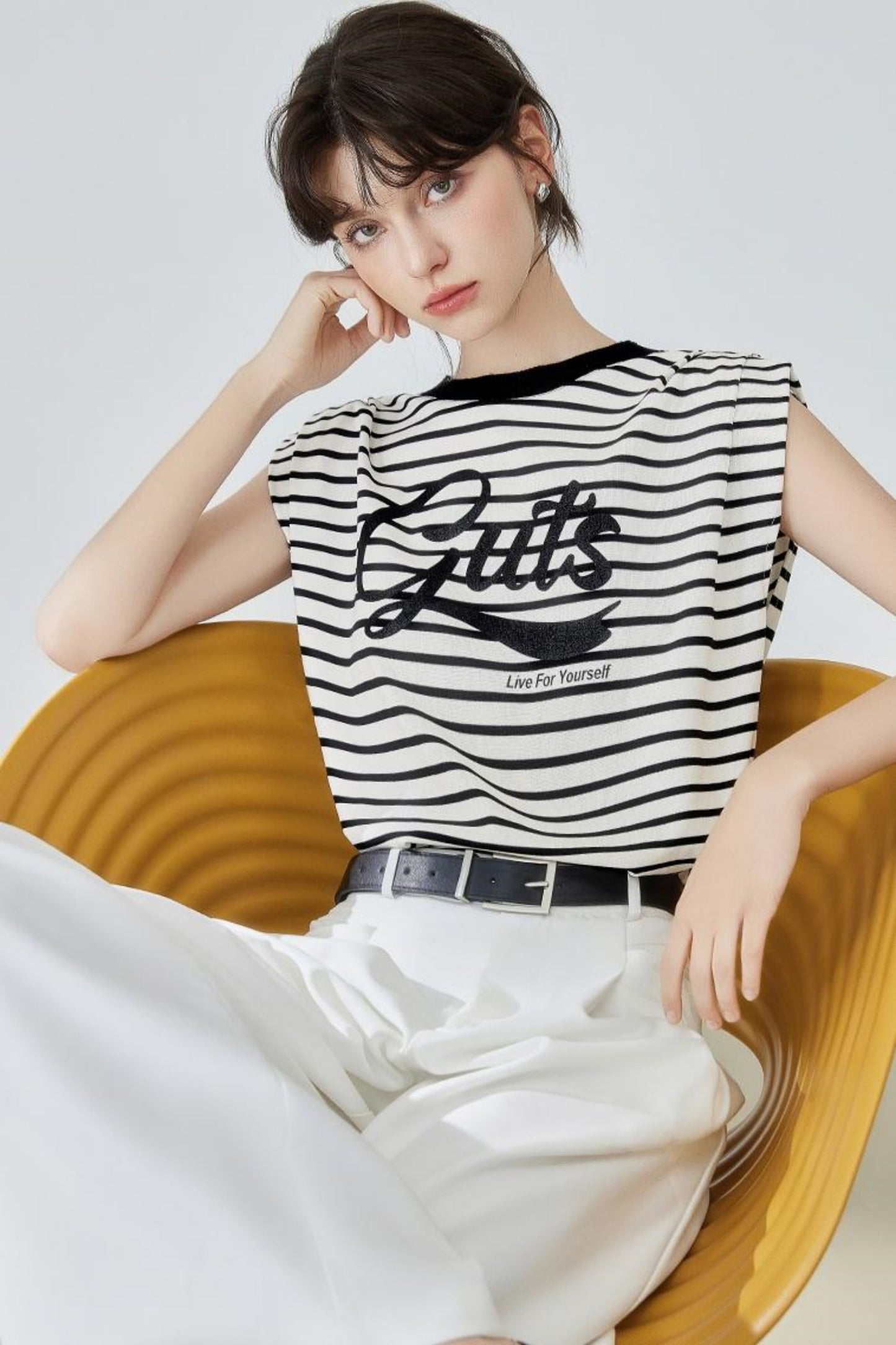 Striped Letter T-Shirt