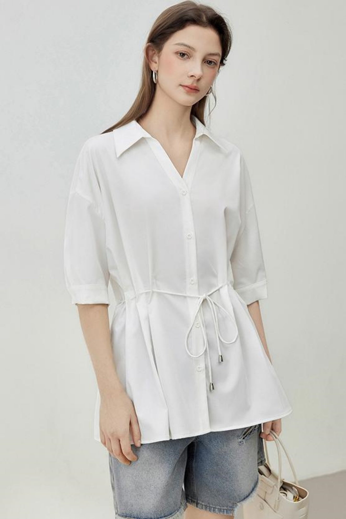 Relaxed Fit Mid-Sleeve Shirt