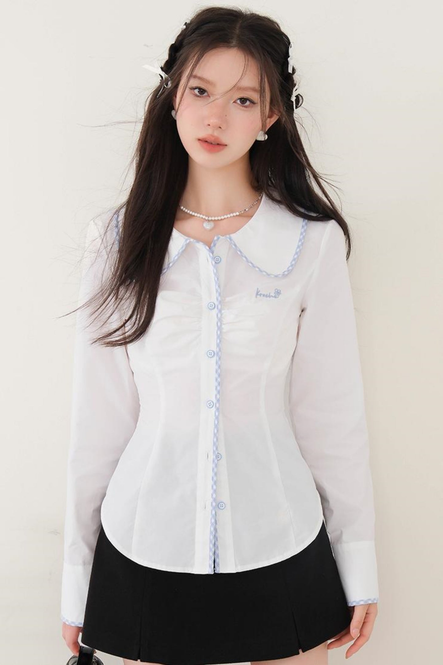Doll Collar Waist Shirt