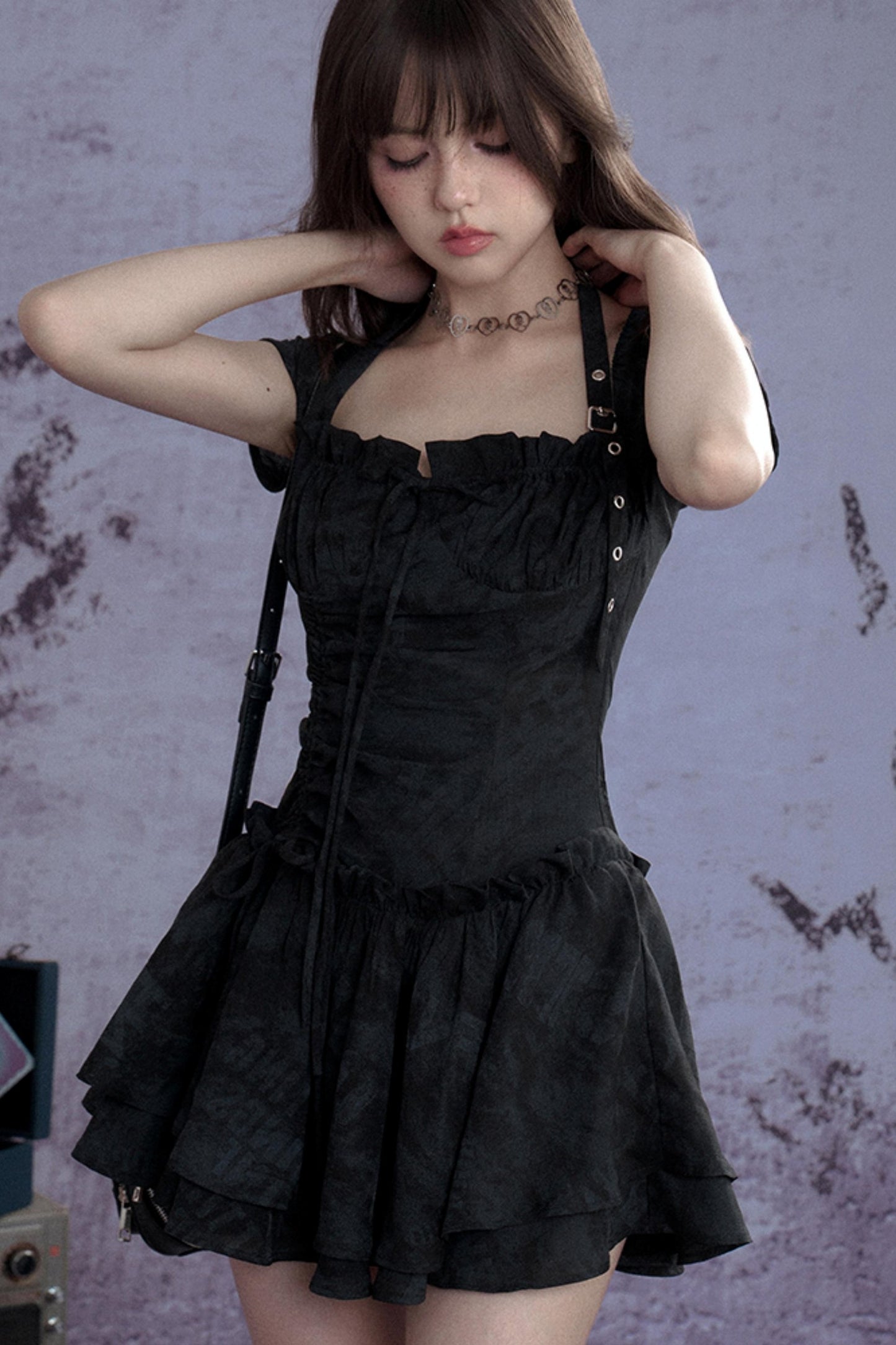 Coolred Peplum Drawstring Dress