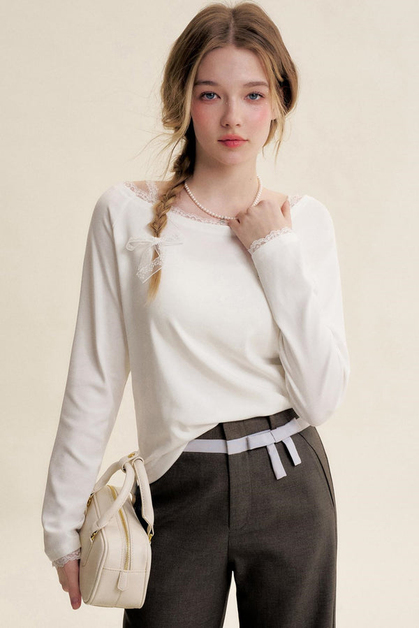 Lace Patchwork Raglan Tee