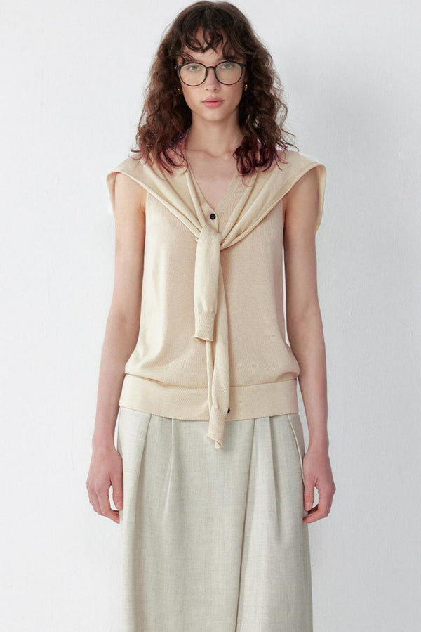 Luxury Knit Vest With Shawl Set-Up
