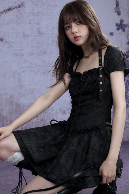 Coolred Peplum Drawstring Dress