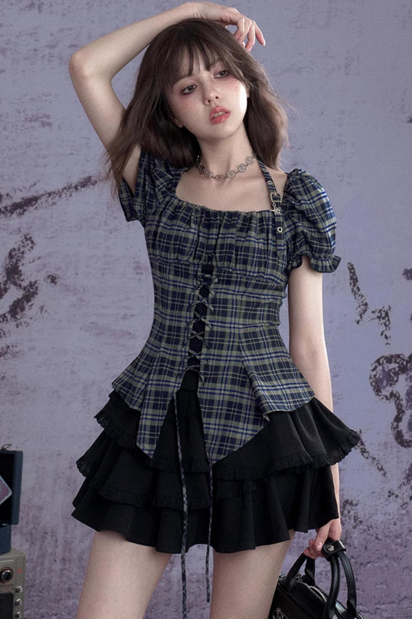 Vintage Green Check Slim Shirt