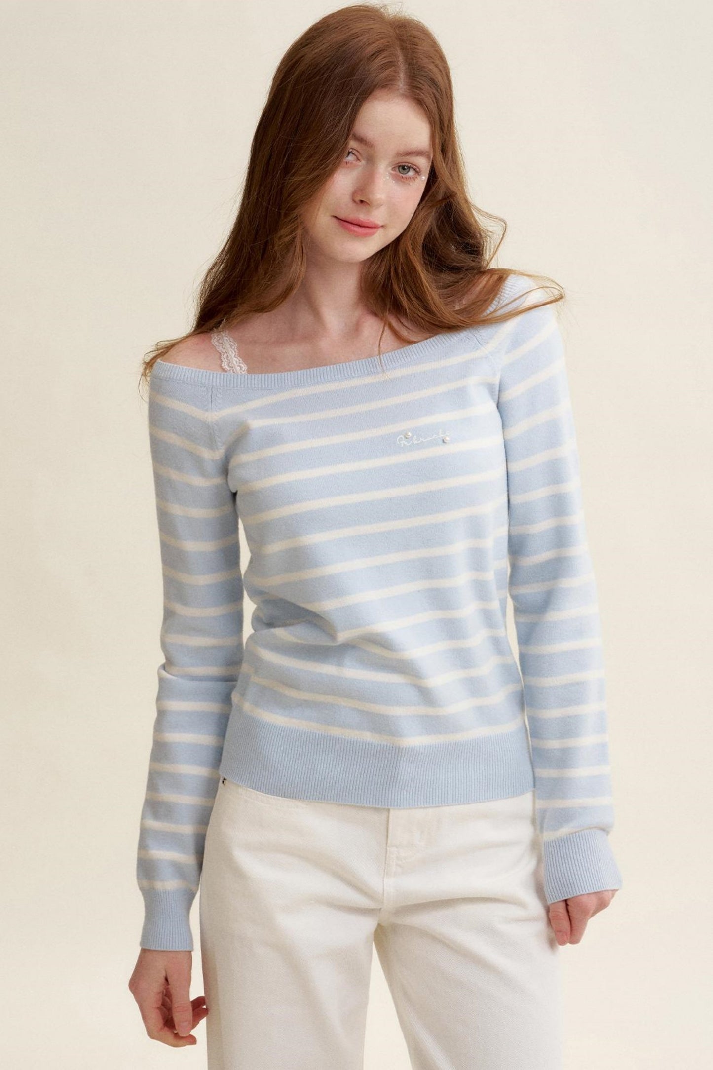 Preppy Style Striped Knit Top