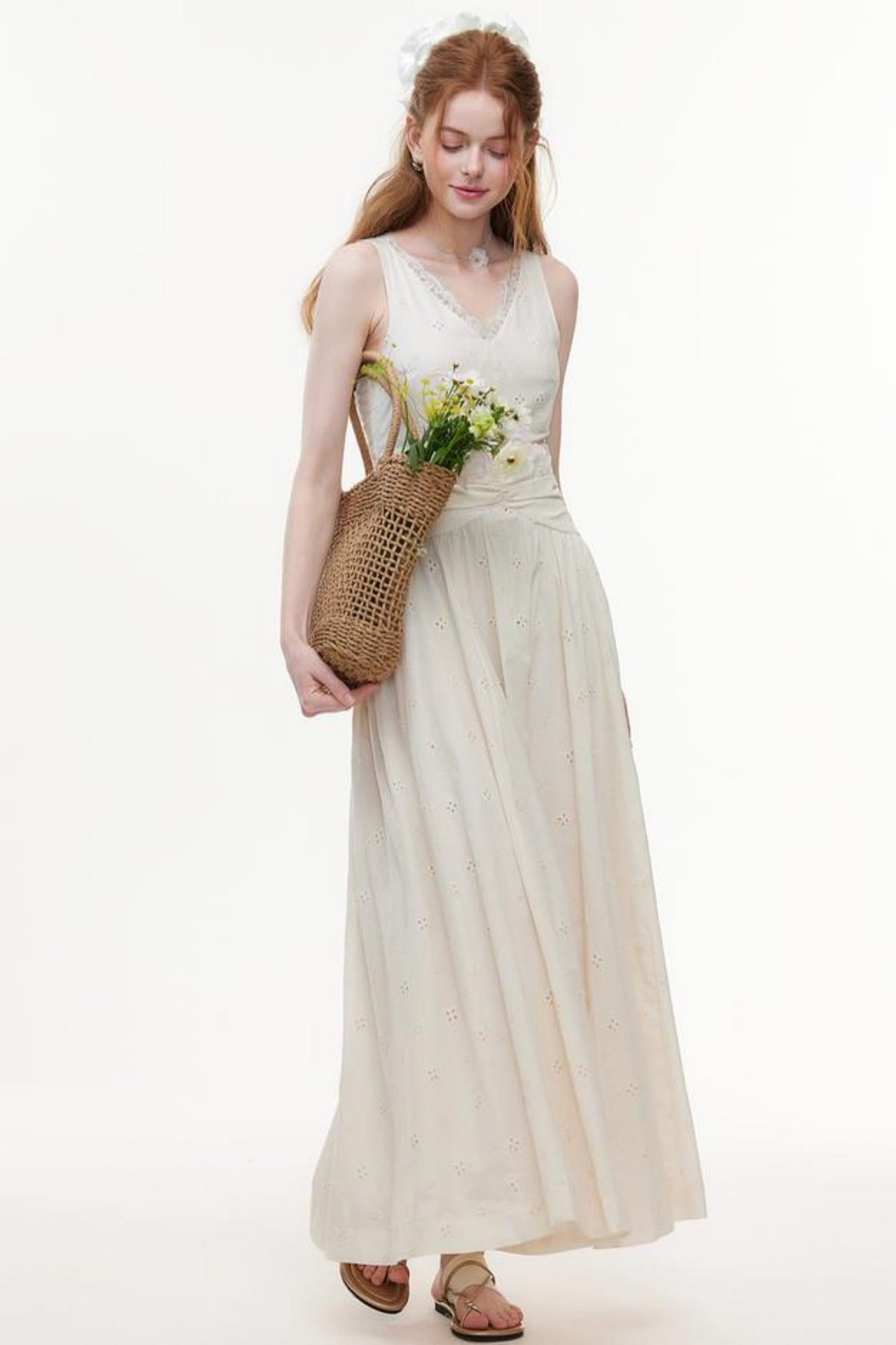 Breezy Cut-Out Embroidered Dress