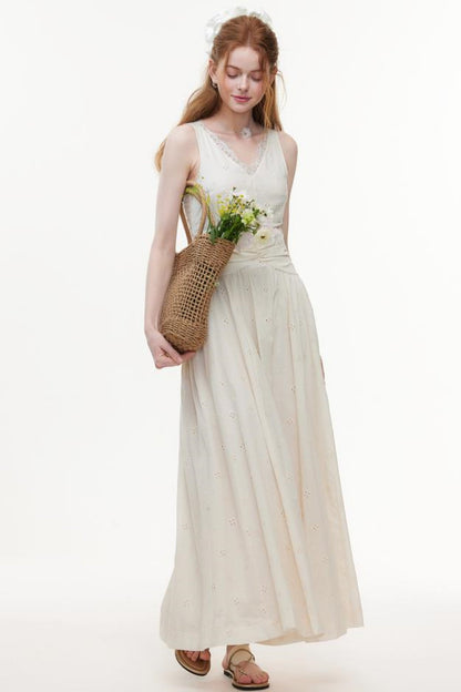 Breezy Cut-Out Embroidered Dress