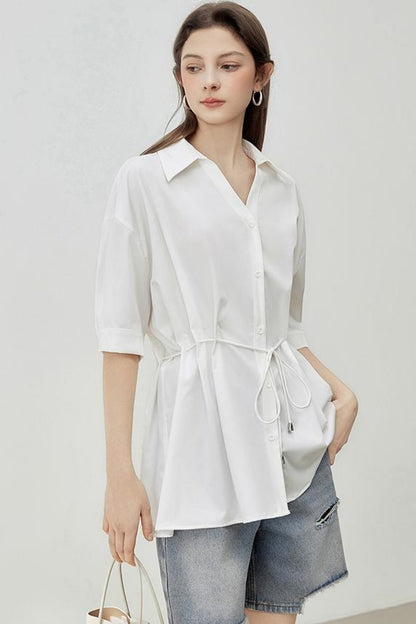 Relaxed Fit Mid-Sleeve Shirt