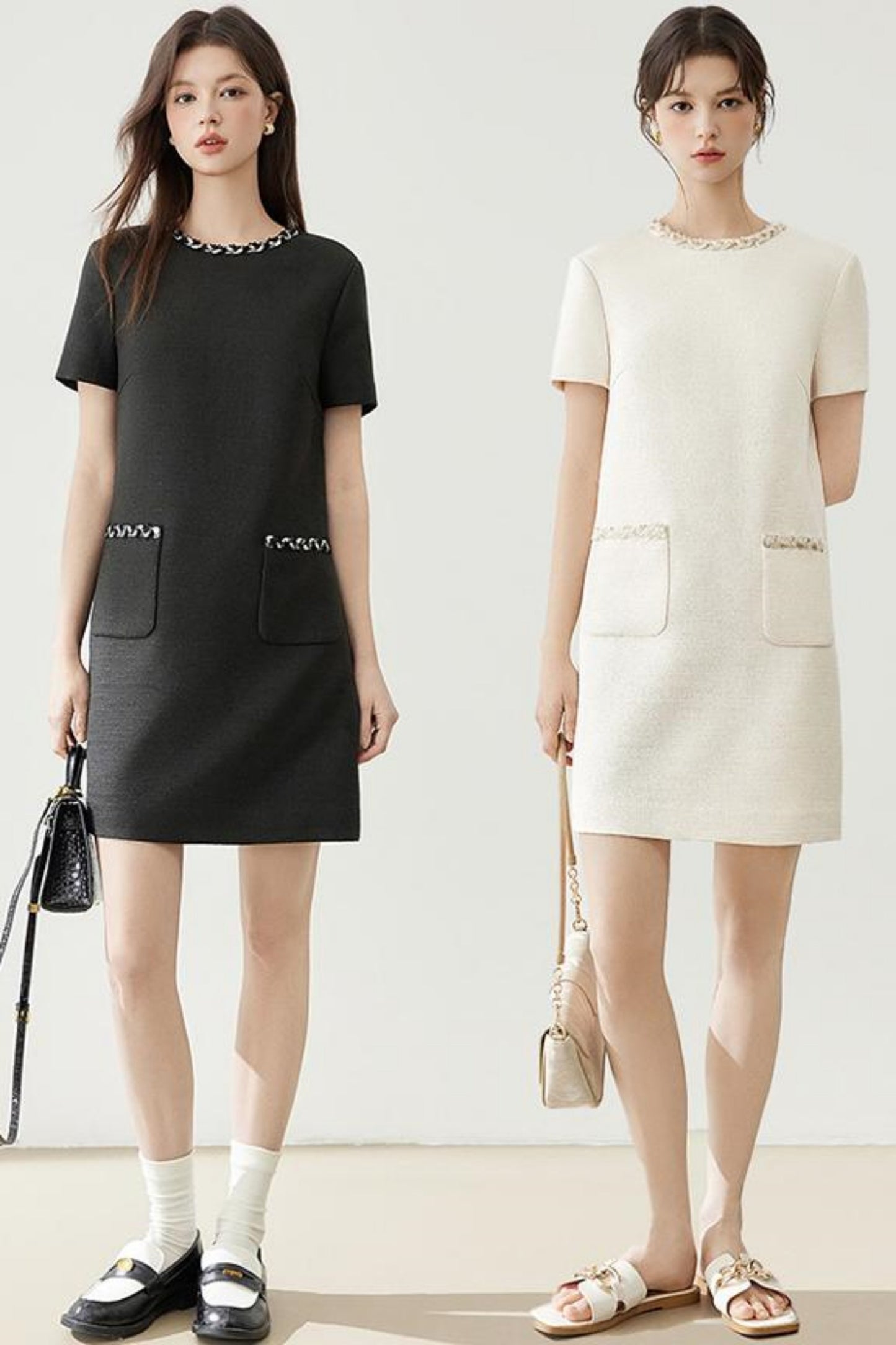 Gold Breeze Short-Sleeve Dress