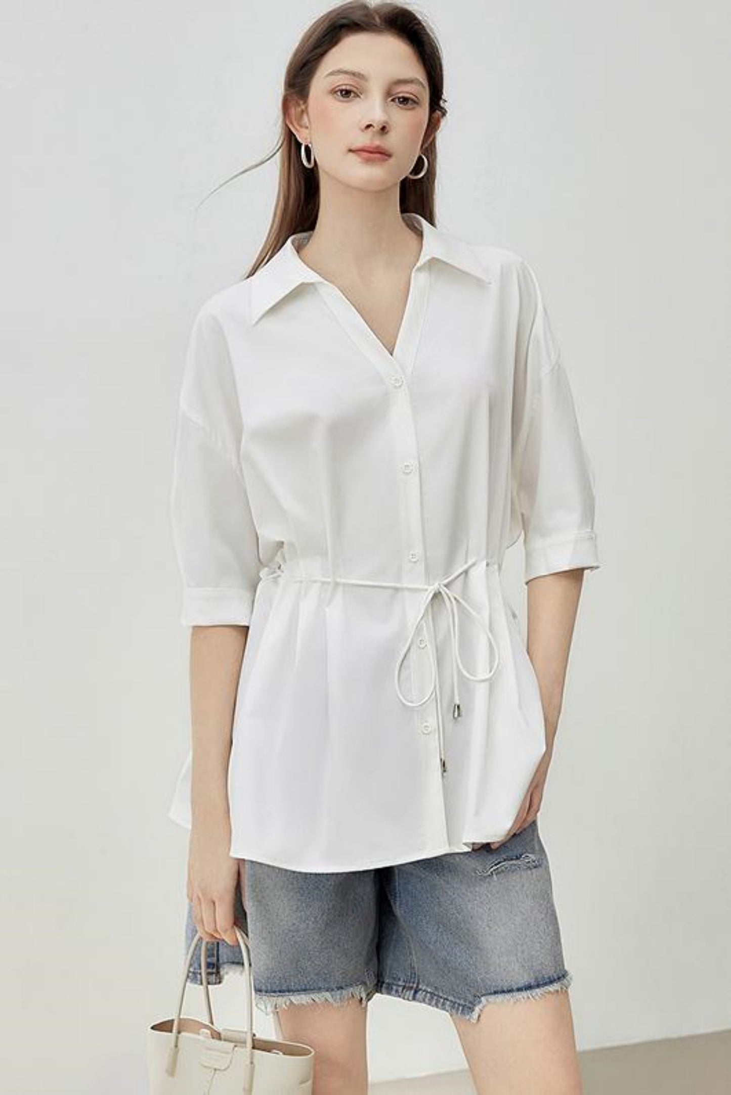 Relaxed Fit Mid-Sleeve Shirt