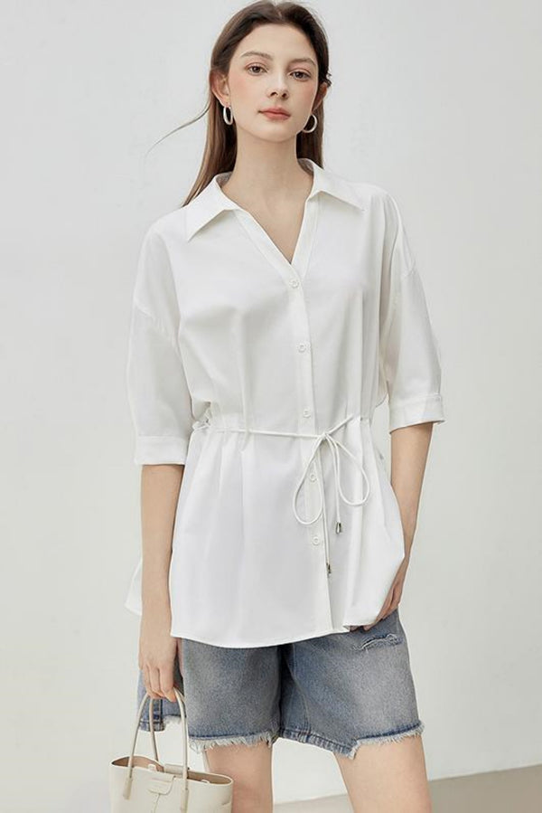 Relaxed Fit Mid-Sleeve Shirt