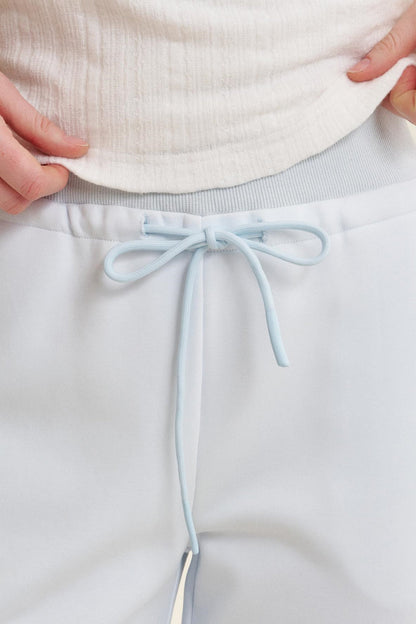 High-Waisted Macaron Cotton Blend Pants