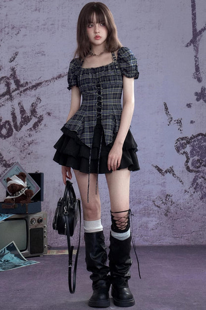 Vintage Green Check Slim Shirt