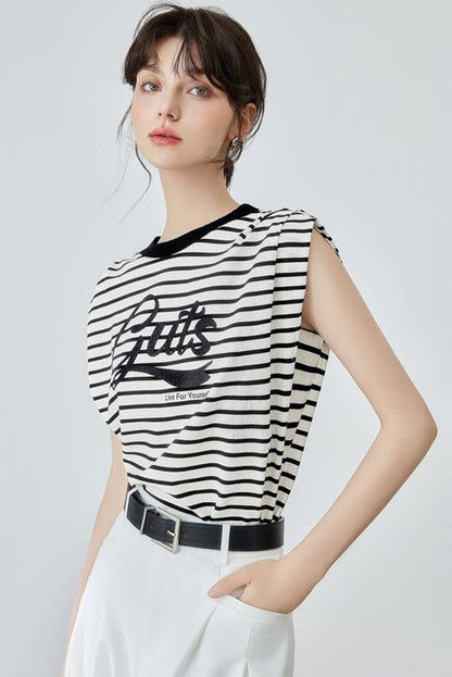 Striped Letter T-Shirt