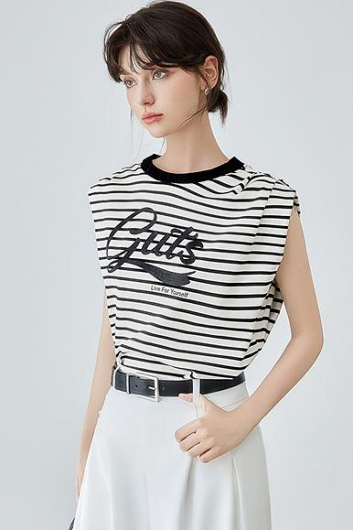 Striped Letter T-Shirt