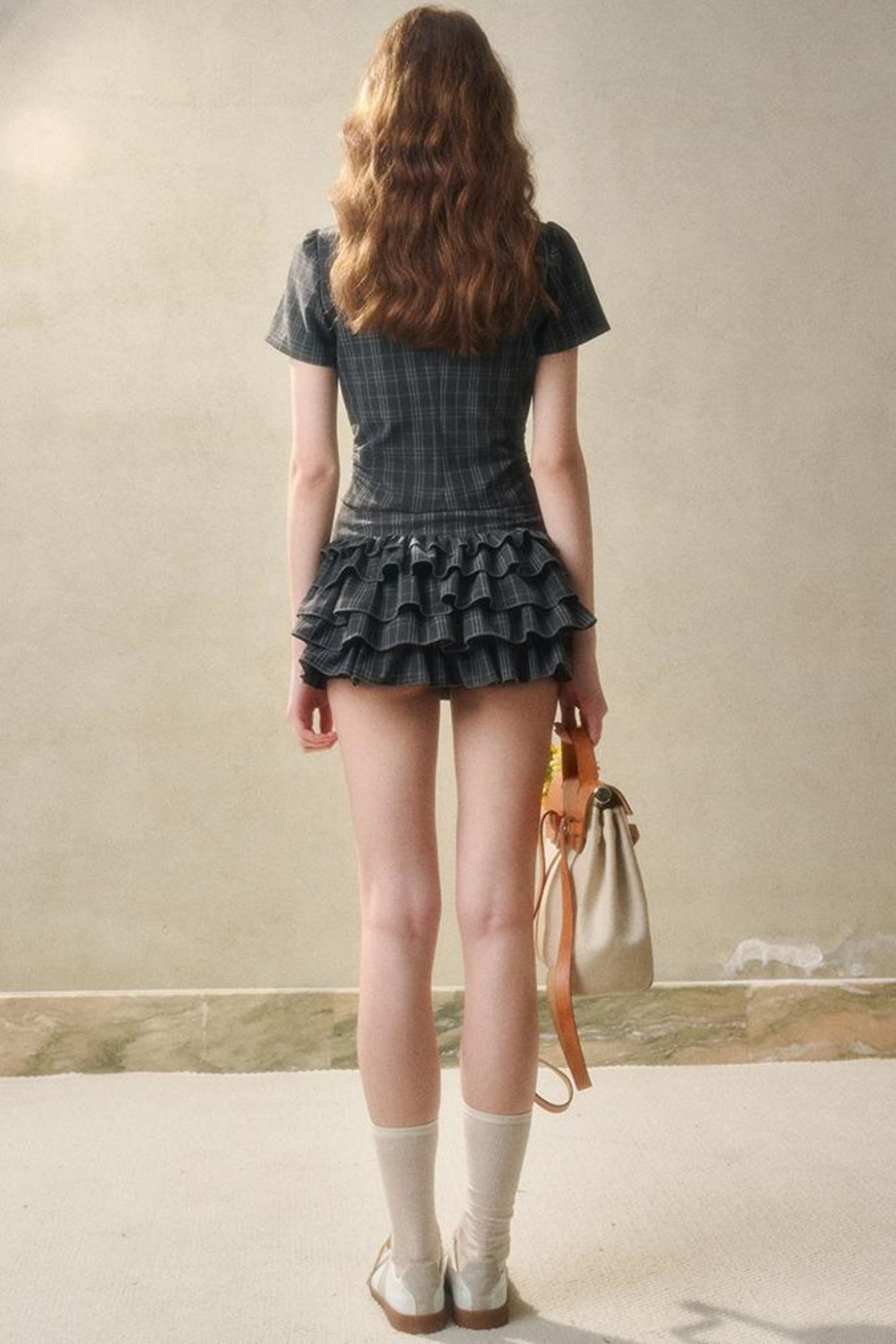 Lace Waist Check Shirt Set-Up