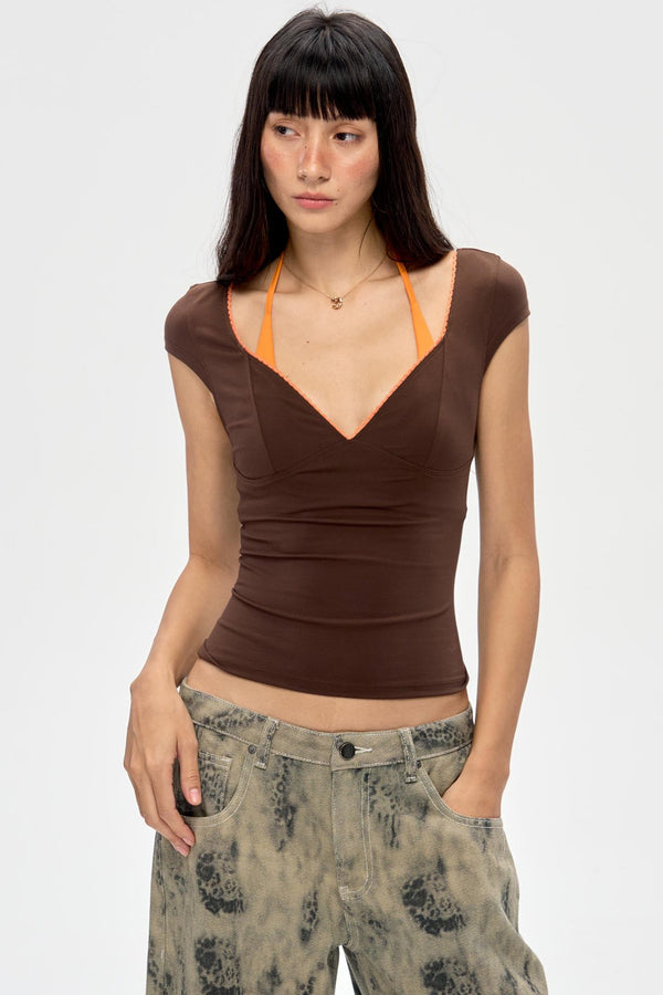 Vibrant Lace V-Neck Top