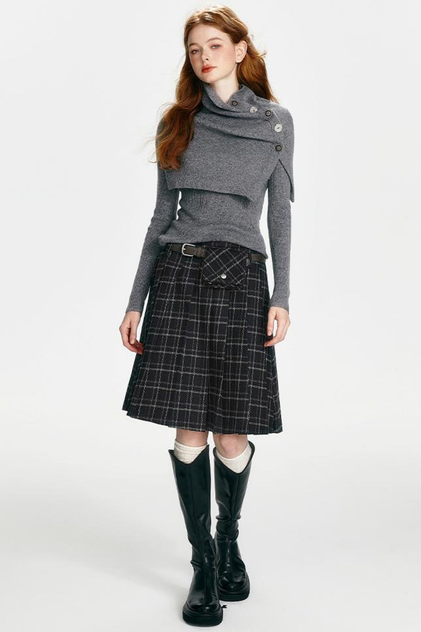 Versatile Plaid Skirt