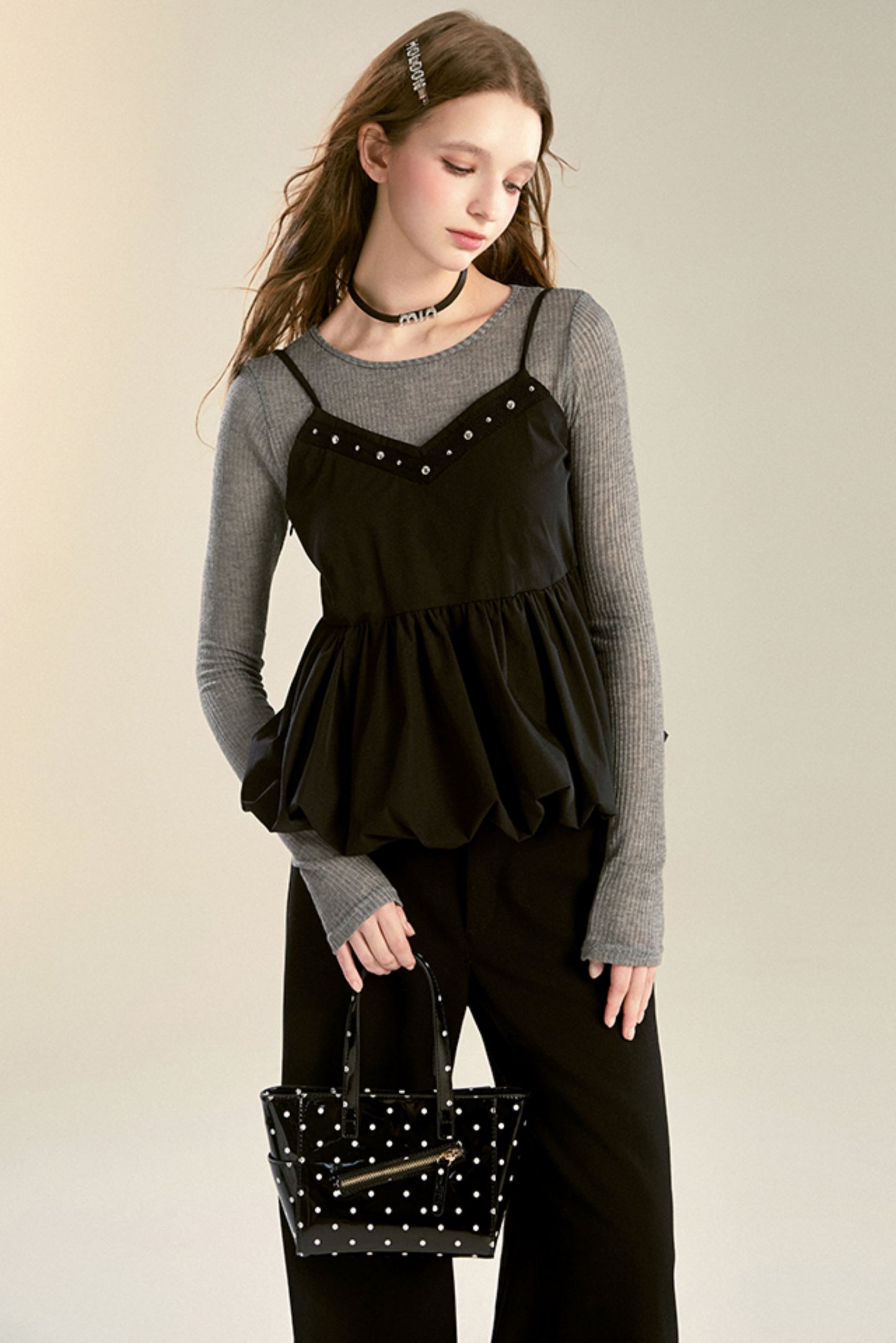 Empire Black Camisole Set-Up