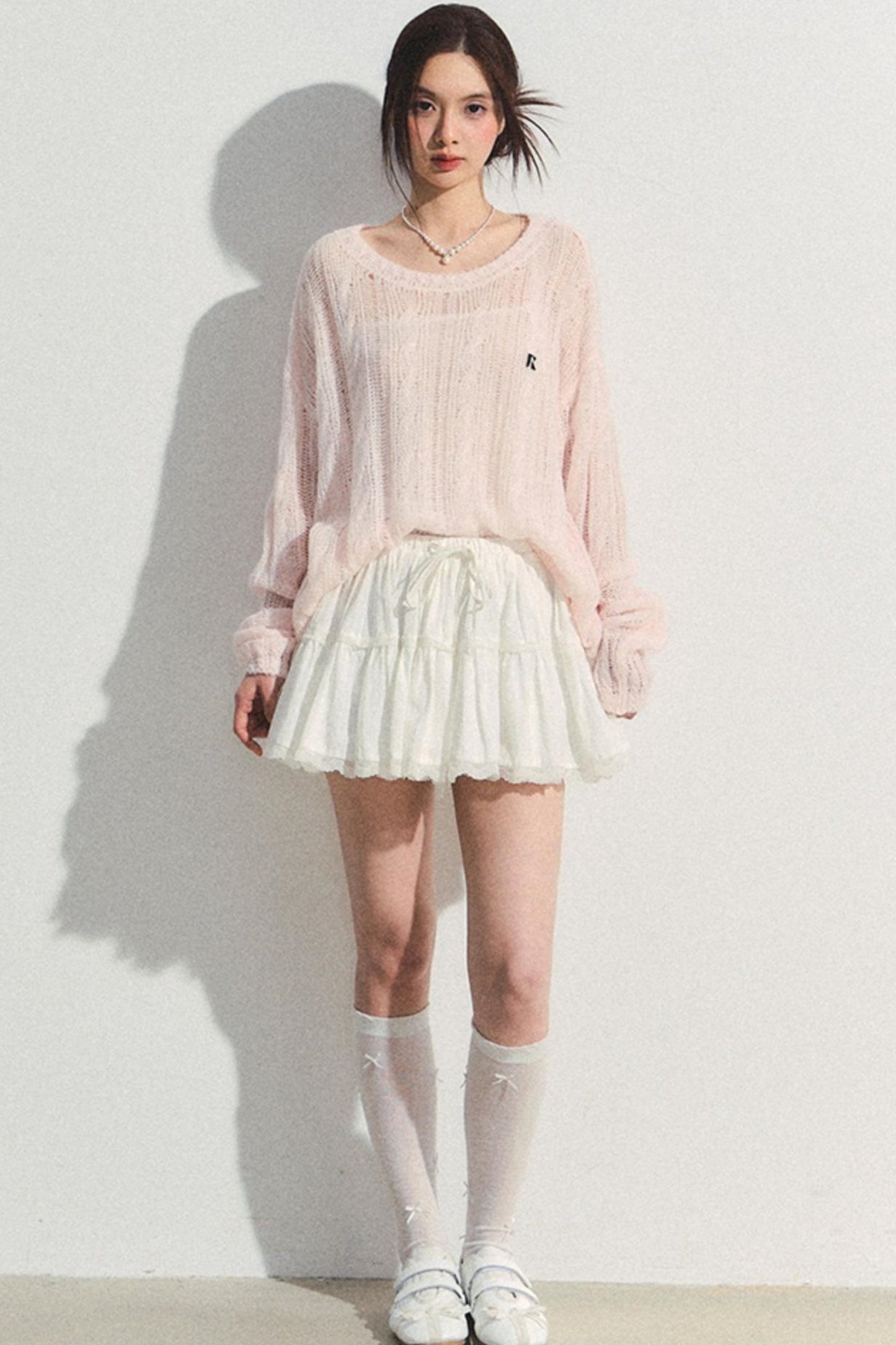 Pink Mohair Cowl Top