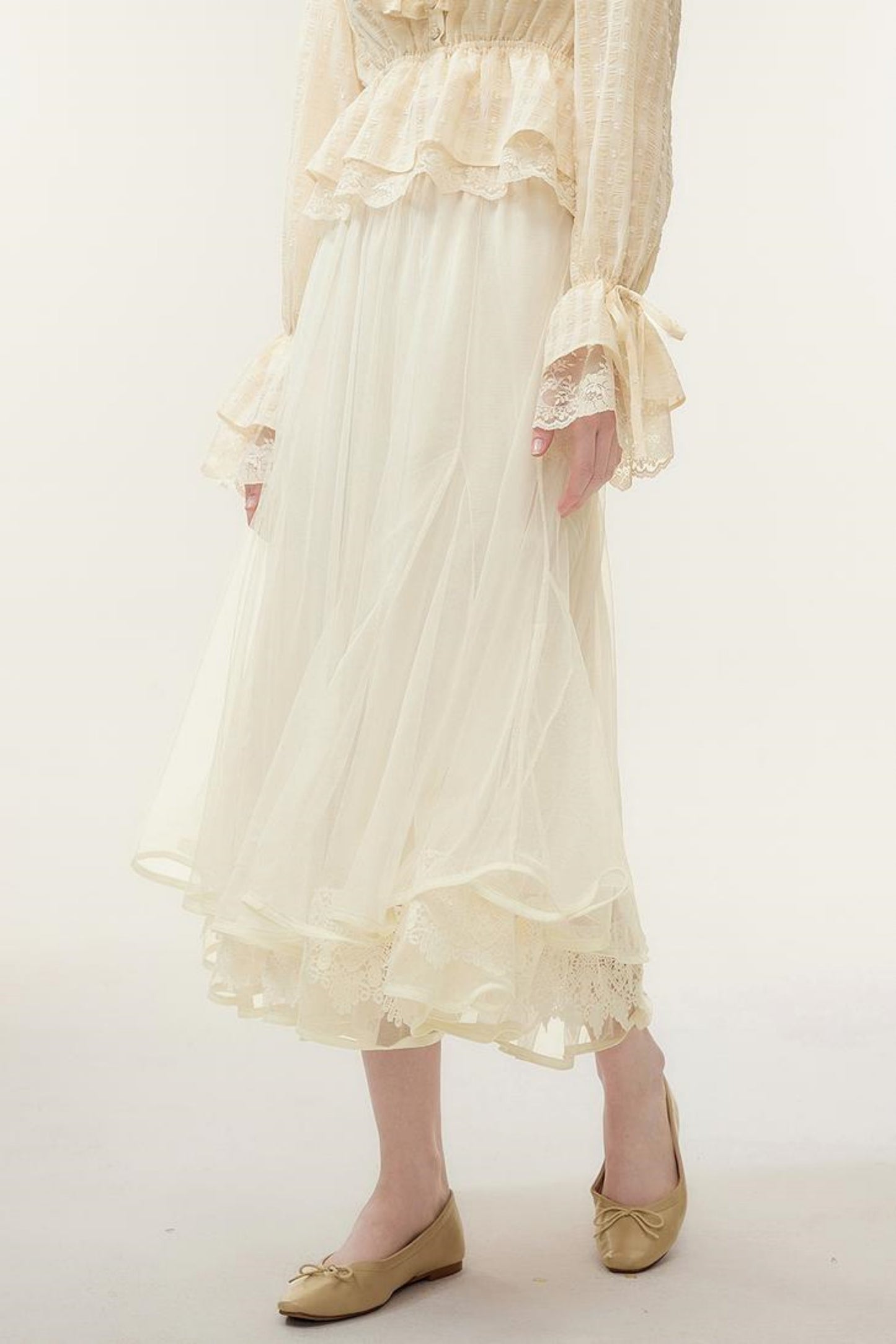 Lace Tulle Long Skirt