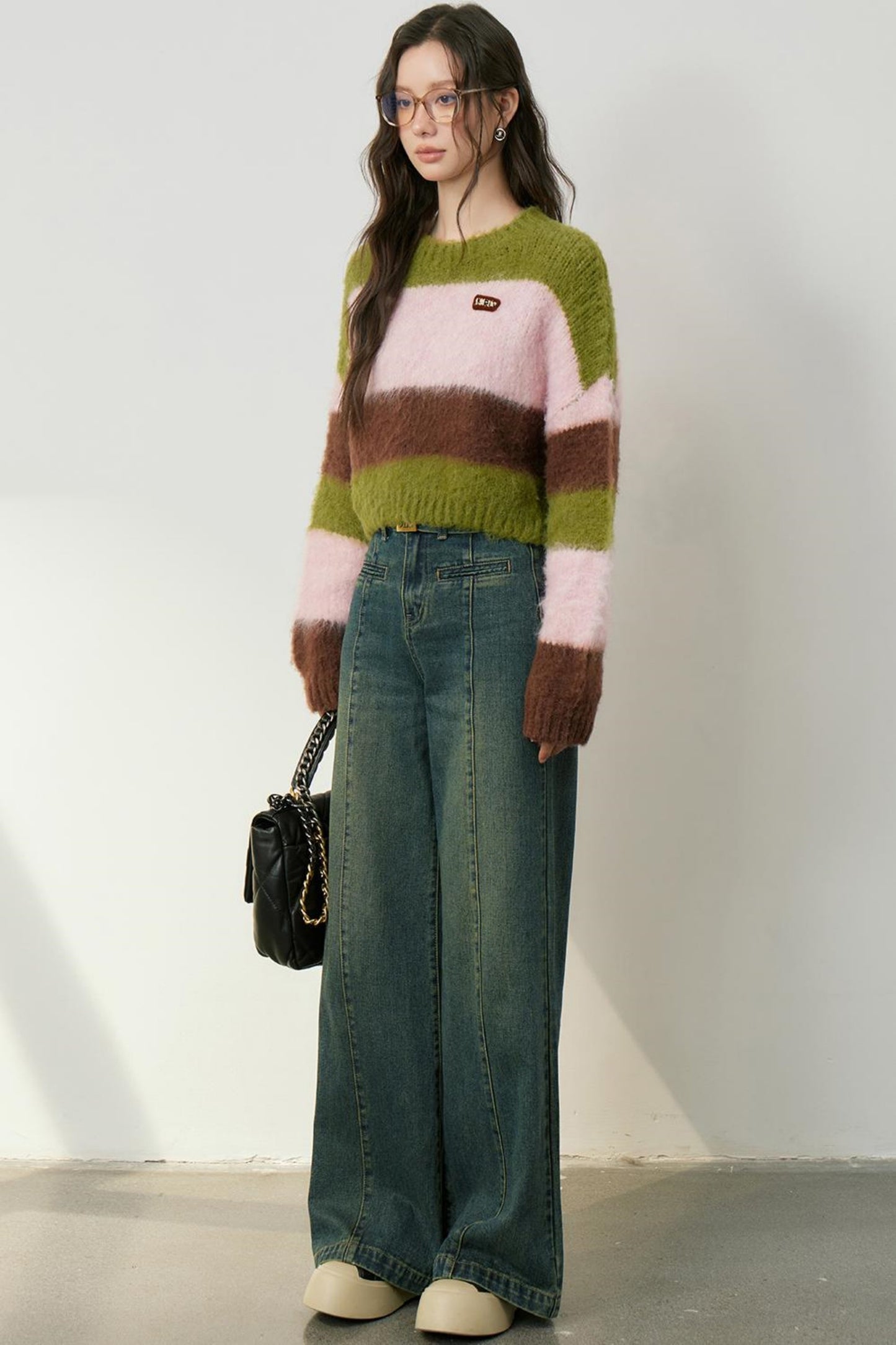 Cozy Color Block Knit Sweater