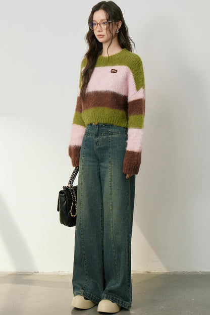 Cozy Color Block Knit Sweater