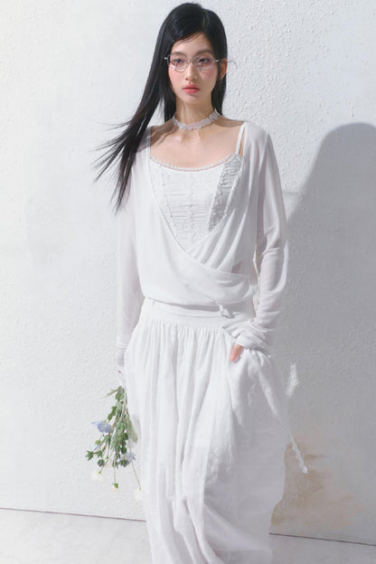 Dreamy White Lei Pod Skirt