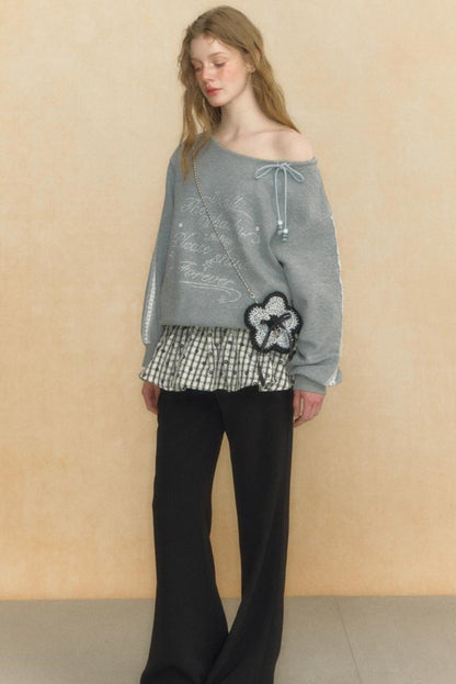 Slouchy One-Shoulder Sweater