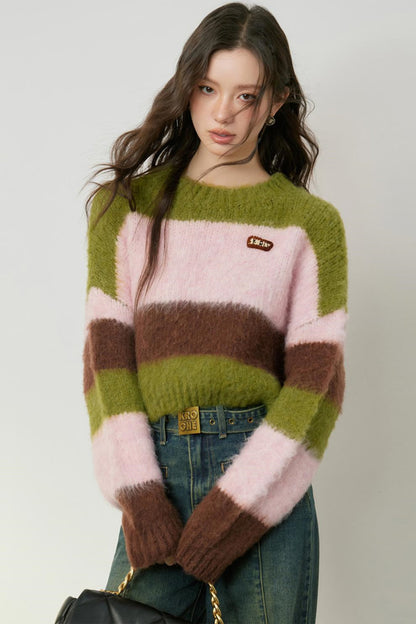 Cozy Color Block Knit Sweater
